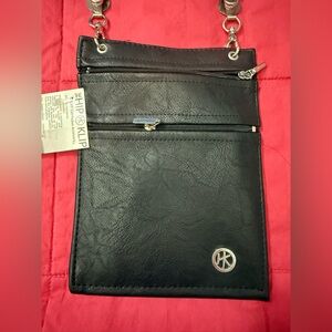 Black Crossbody Wallet for Men and Women. NWT.